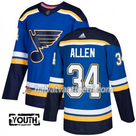 Lasten NHL St. Louis Blues Pelipaita Jake Allen 34 Adidas 2017-2018 Sininen Authentic